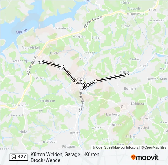 427 Bus Line Map
