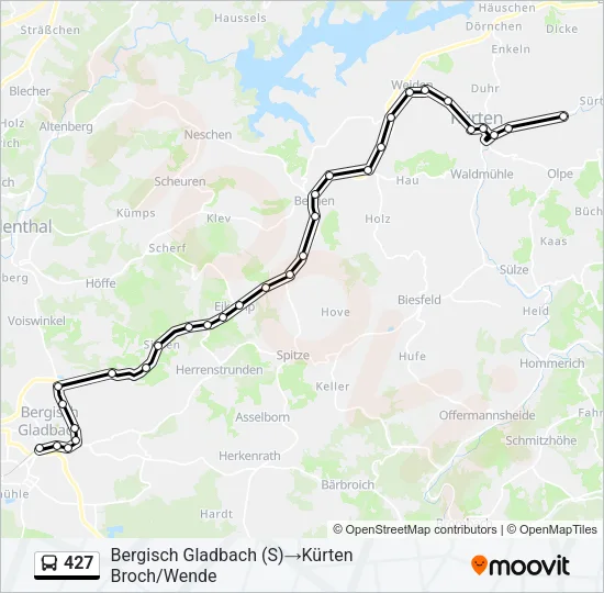 427 Bus Line Map