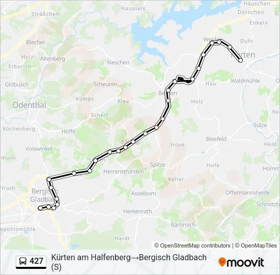 Buslinie 427 Karte