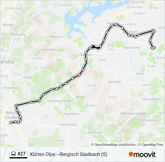 427 Bus Line Map