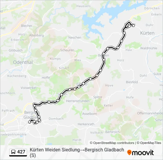 Buslinie 427 Karte