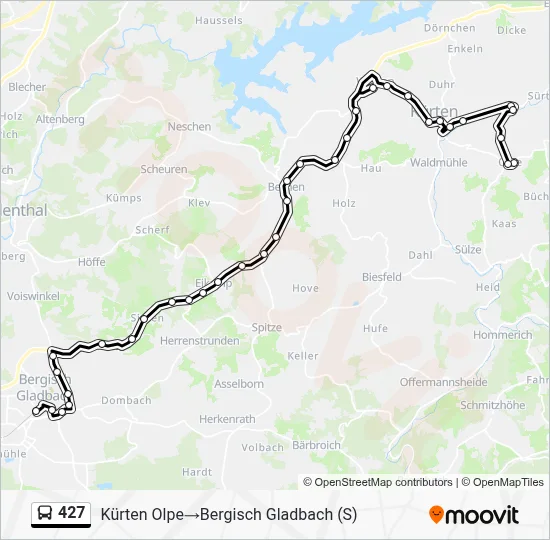 Buslinie 427 Karte