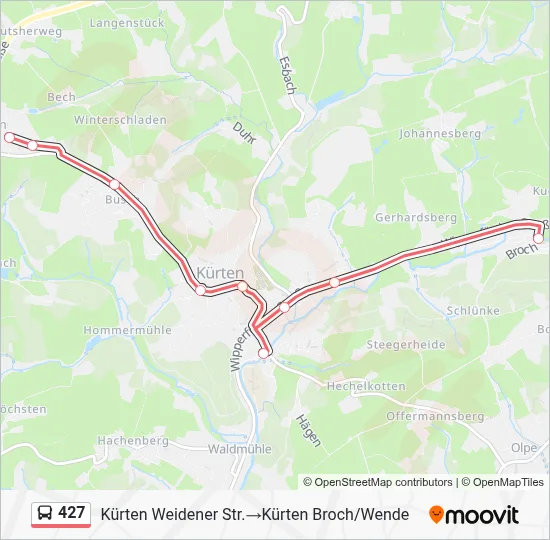 Buslinie 427 Karte