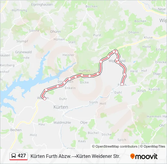 427 Bus Line Map