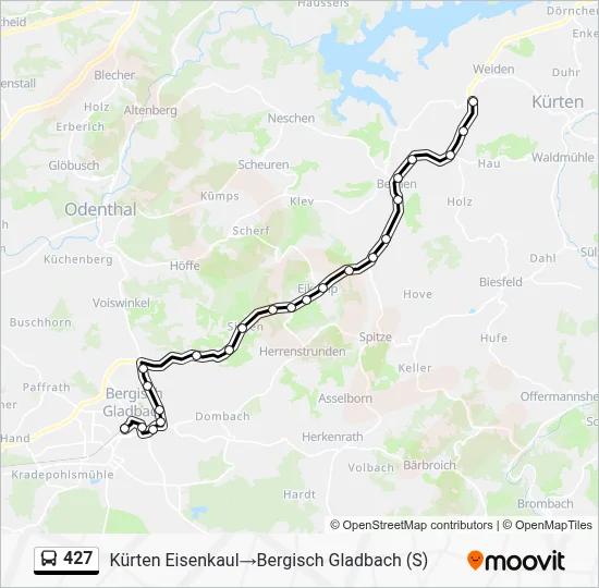 Buslinie 427 Karte