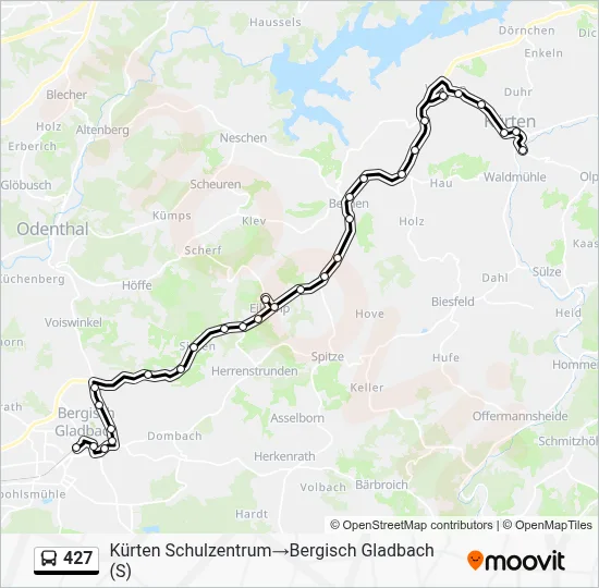 Buslinie 427 Karte