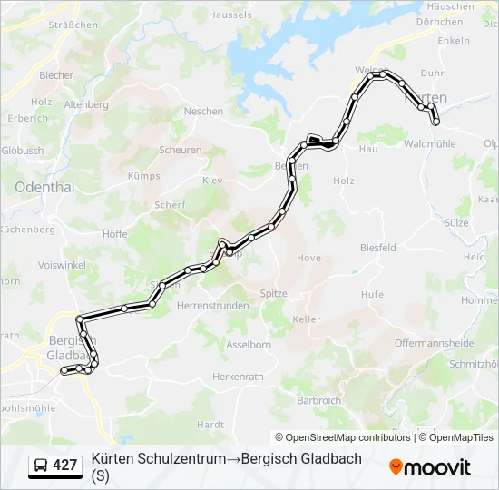 Buslinie 427 Karte