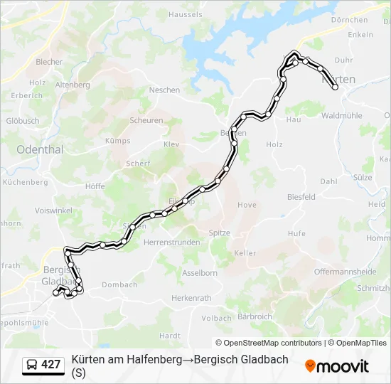 Buslinie 427 Karte
