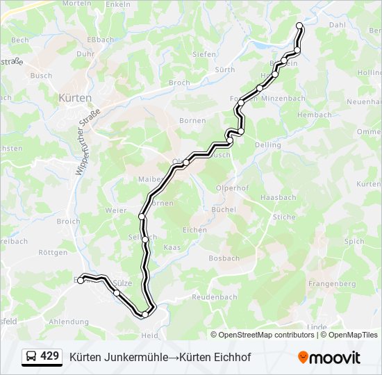 429 bus Line Map