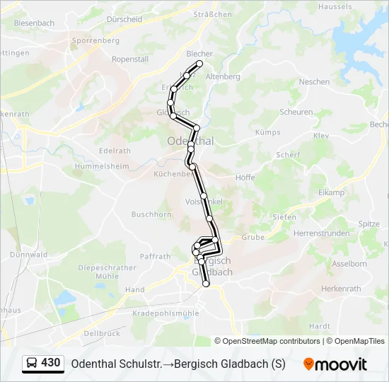 430 Bus Line Map