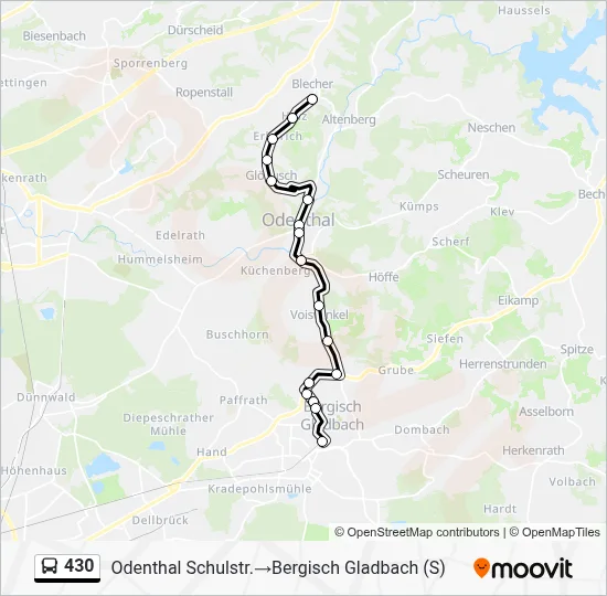 430 Bus Line Map