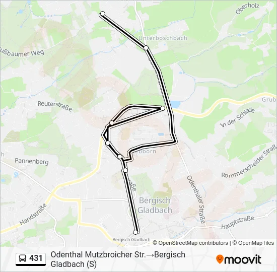 Автобус 431: карта маршрута