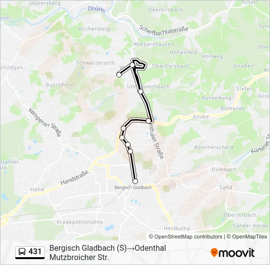 Автобус 431: карта маршрута