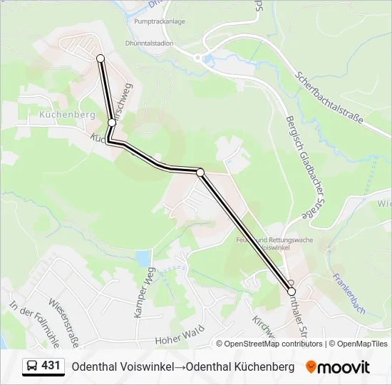 Автобус 431: карта маршрута