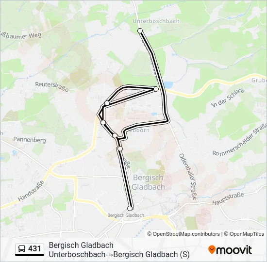 Автобус 431: карта маршрута