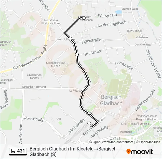 431 Bus Line Map