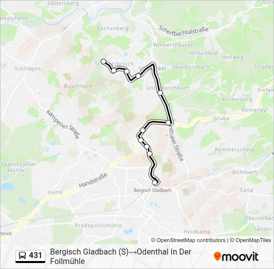 431 Bus Line Map