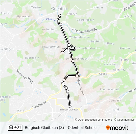 431 Bus Line Map