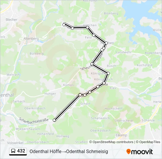 432 Bus Line Map