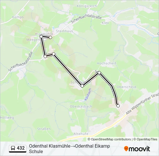 Buslinie 432 Karte