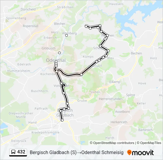 432 Bus Line Map