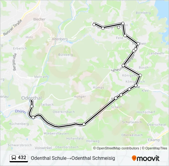 432 Bus Line Map