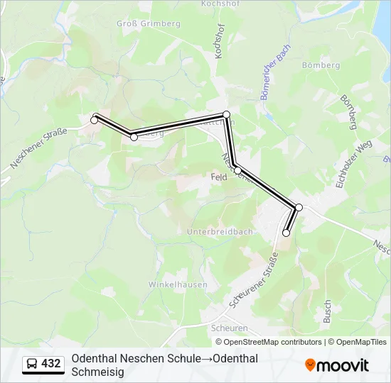 432 Bus Line Map