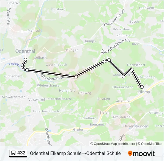 432 Bus Line Map
