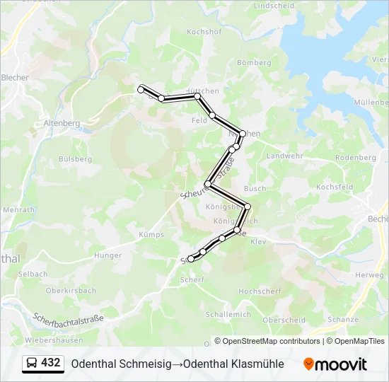 432 Bus Line Map