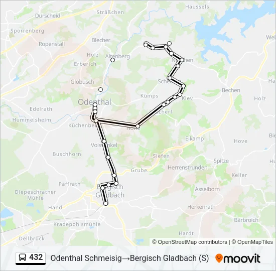 432 Bus Line Map