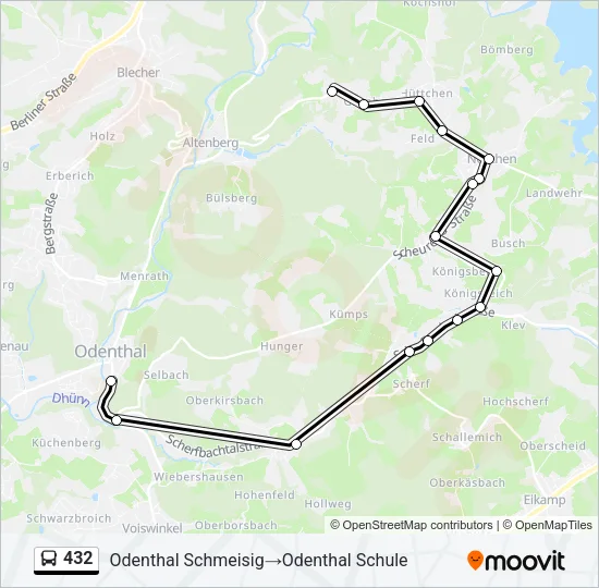 432 Bus Line Map