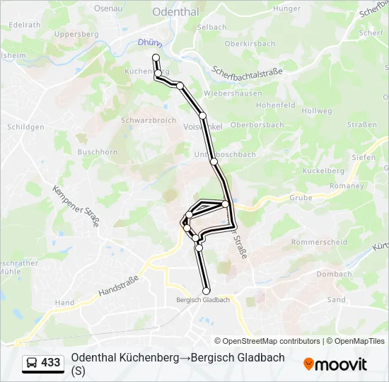 433 Bus Line Map