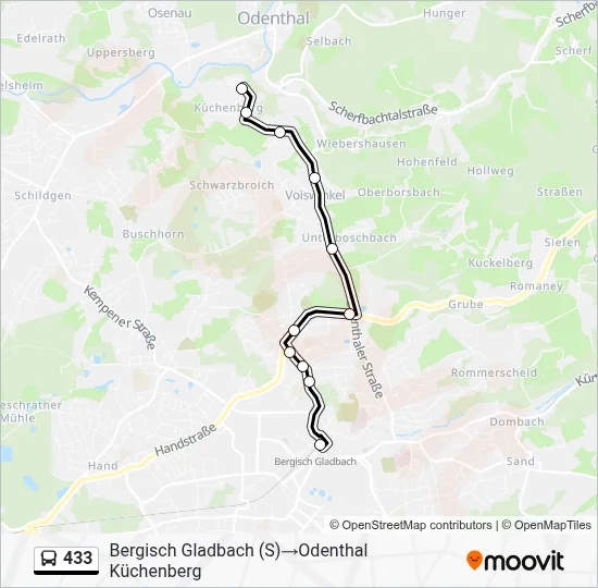 433 Bus Line Map