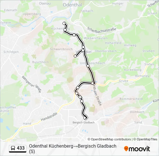 Buslinie 433 Karte