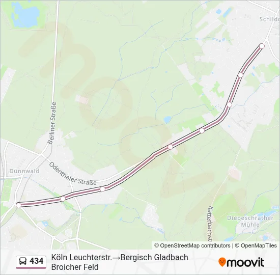 434 Bus Line Map