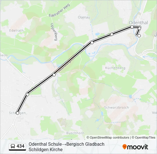 Buslinie 434 Karte