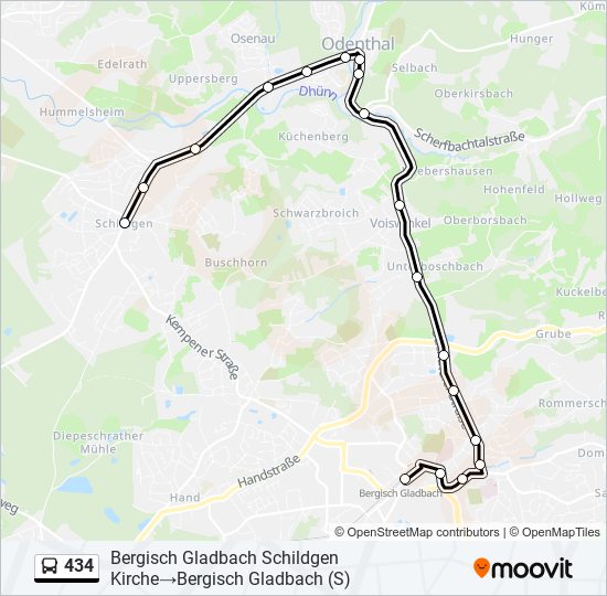 434 bus Line Map