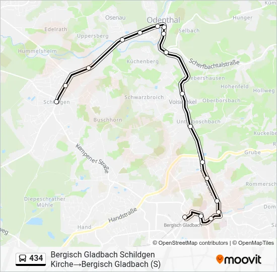 Buslinie 434 Karte