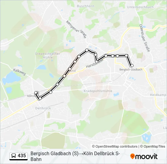 435 Bus Line Map