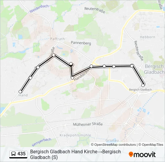 435 Bus Line Map
