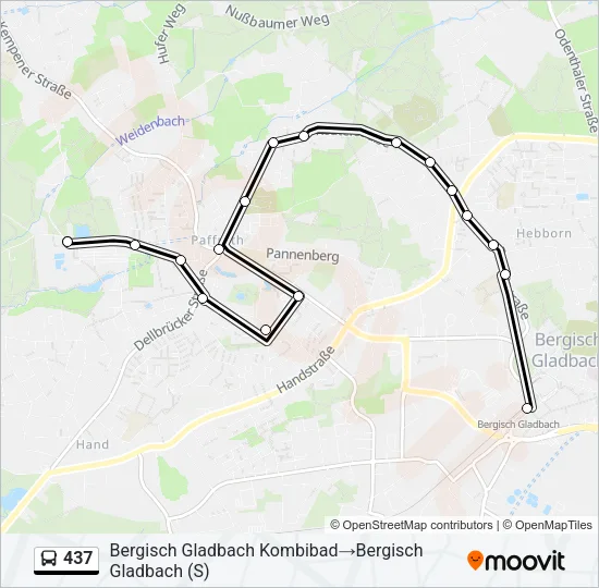 437 Bus Line Map