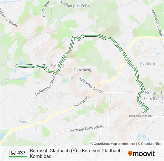 437 Bus Line Map
