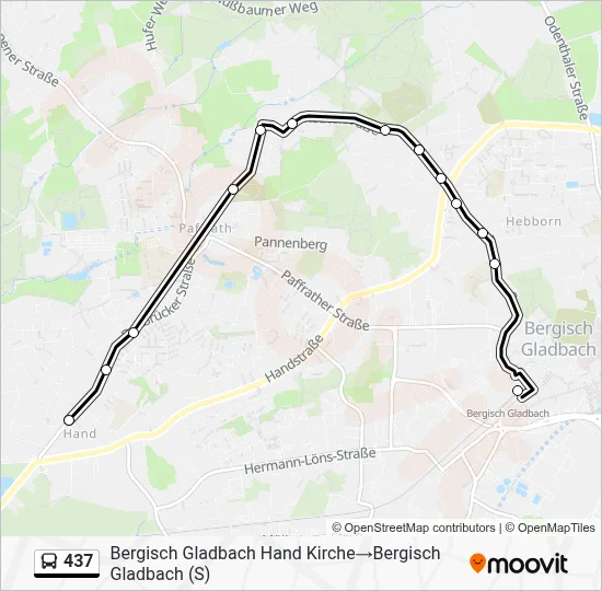 437 Bus Line Map