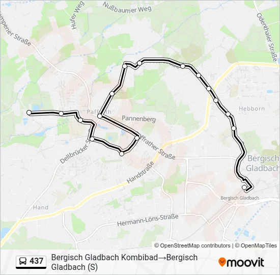 Buslinie 437 Karte