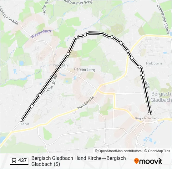 Автобус 437: карта маршрута