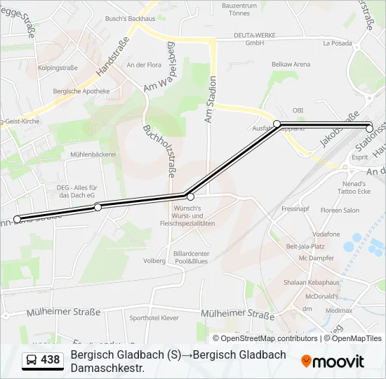 438 Bus Line Map