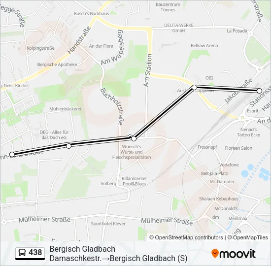 438 Bus Line Map