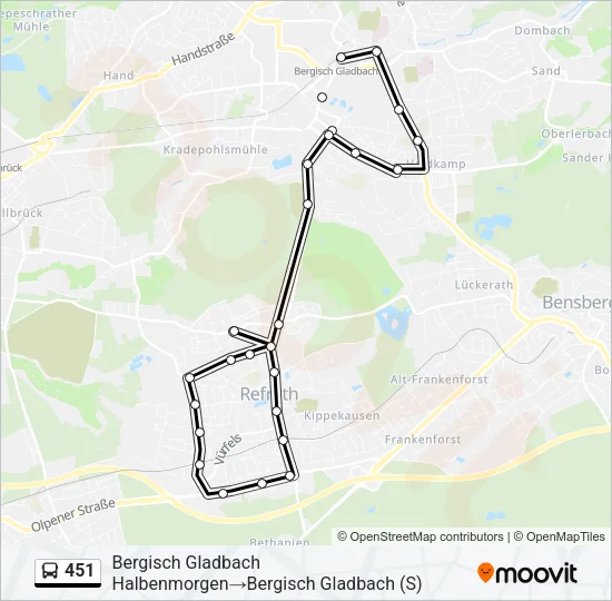 451 Bus Line Map