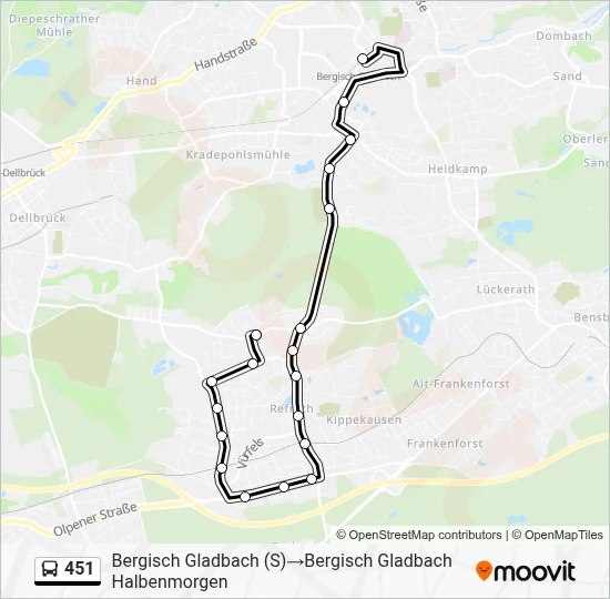 451 Bus Line Map