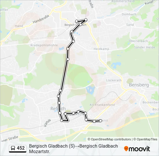 452 Bus Line Map
